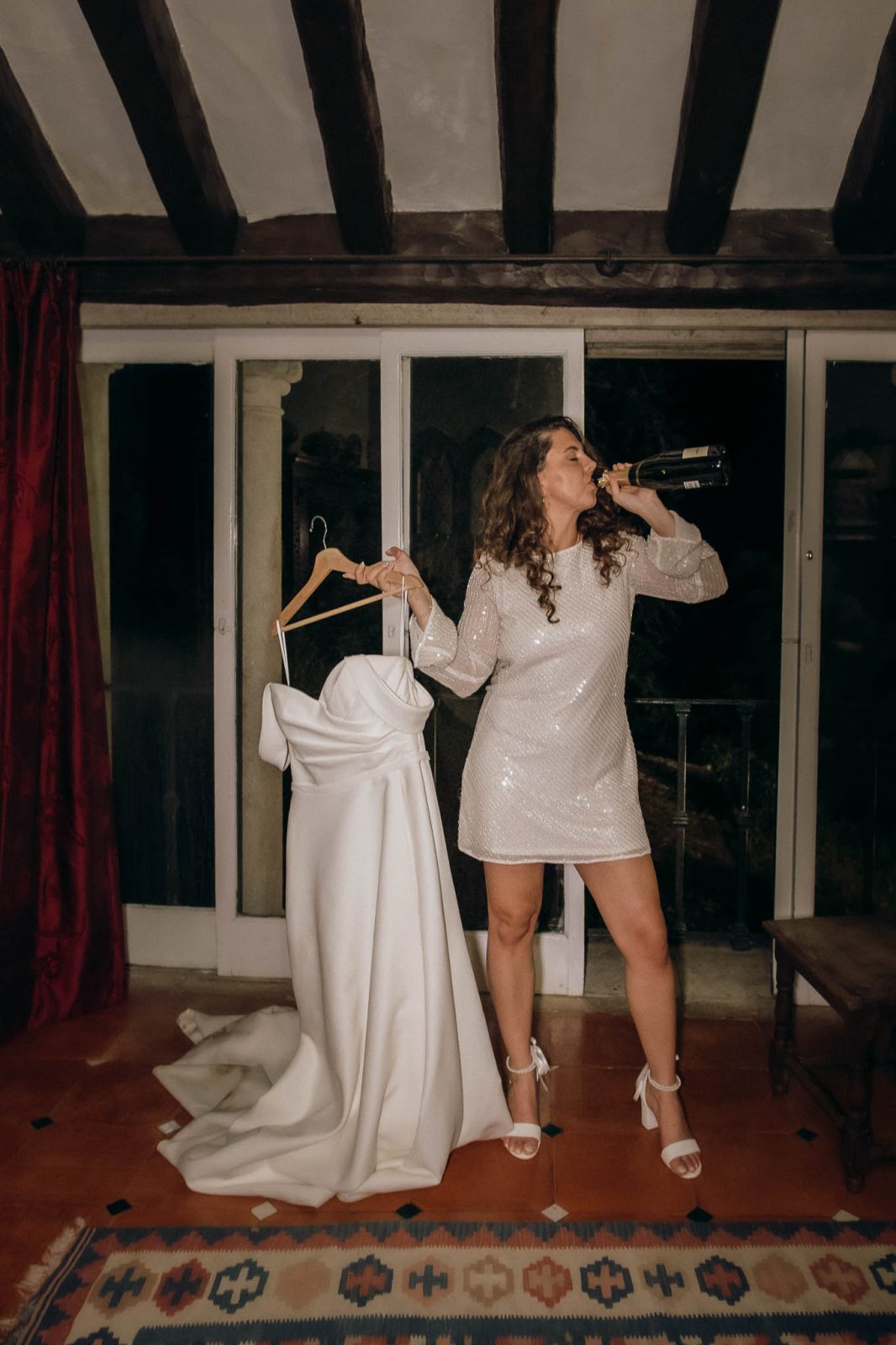 second dress of bride at quinta de são thiago