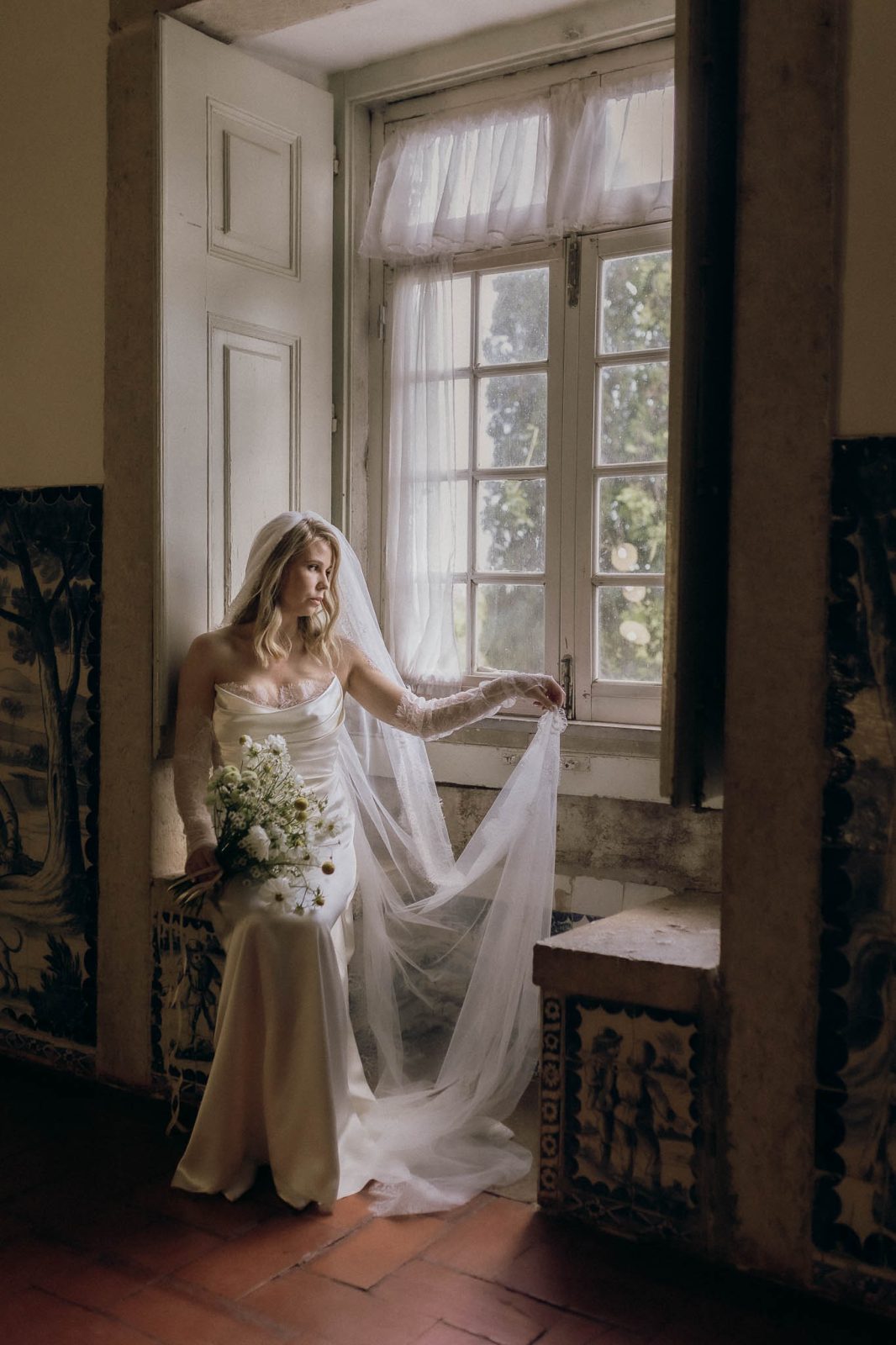 dramatic backlit photo of veil